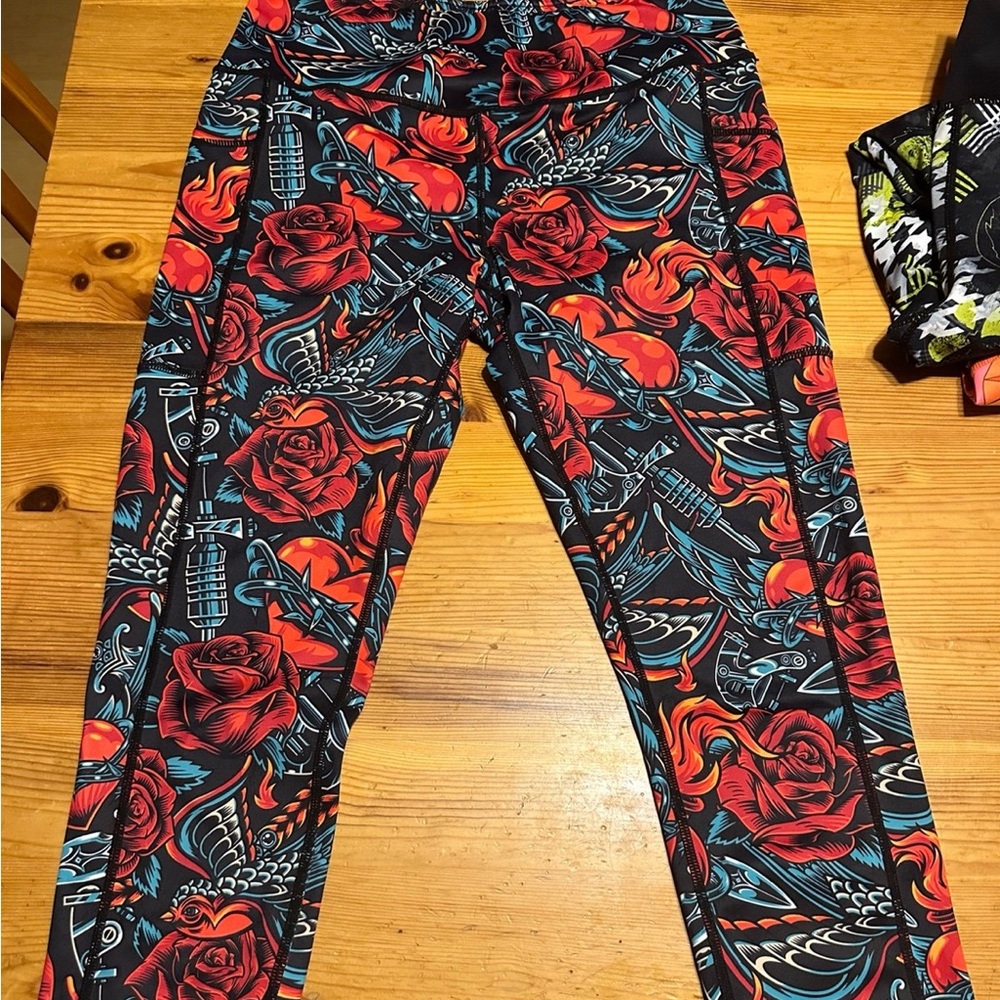 Constantly Varied Gear Red and Blue Patterned Leggings
